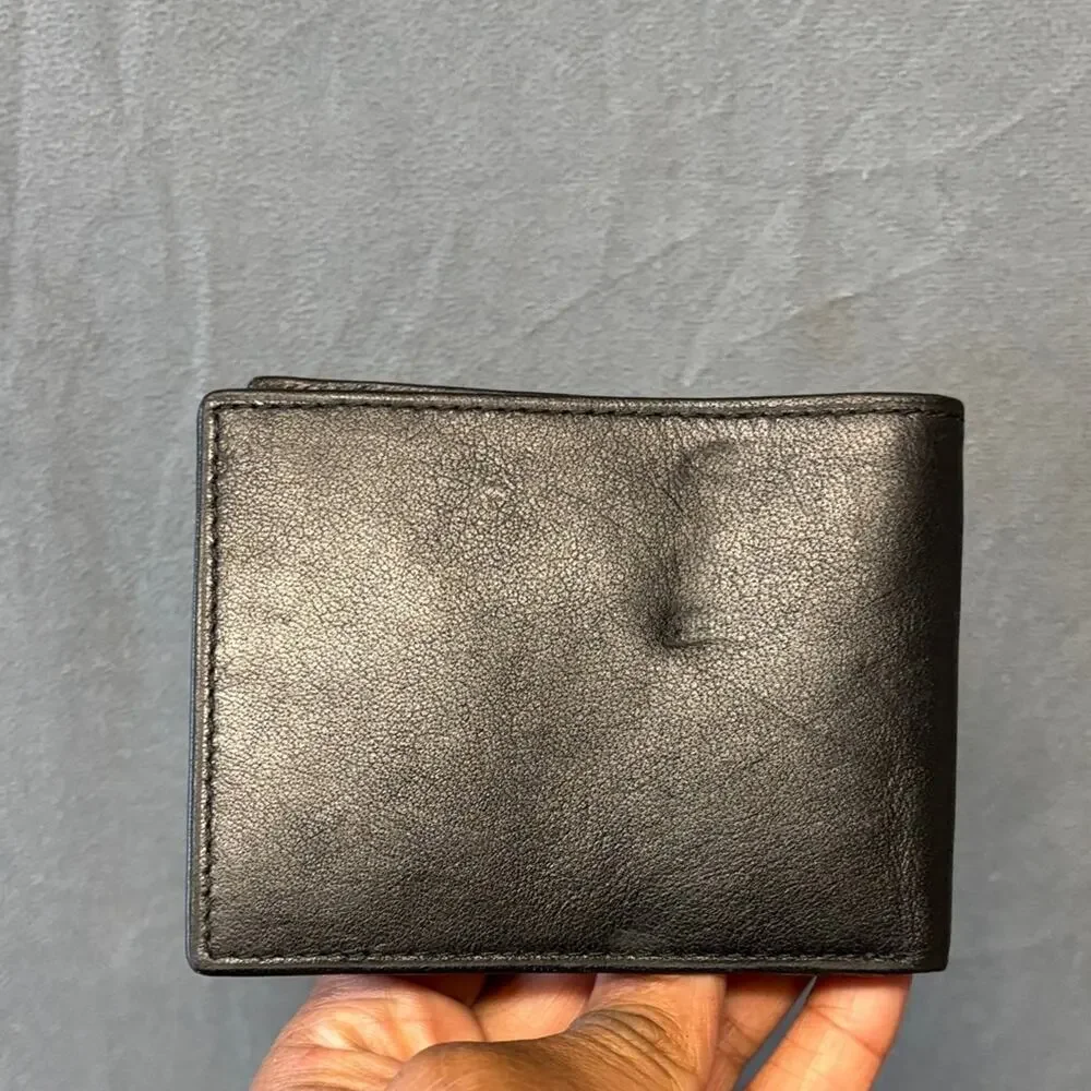 Guess Black Leather Wallet Men’s Card Holder Everyday Soft